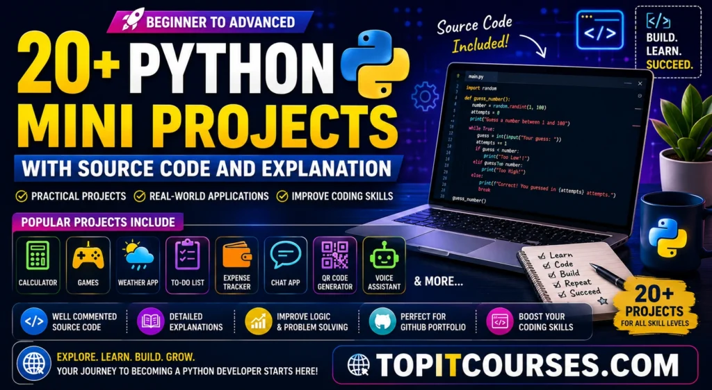 20+ Python Mini Projects with Source Code and Explanation for Beginners (2026)